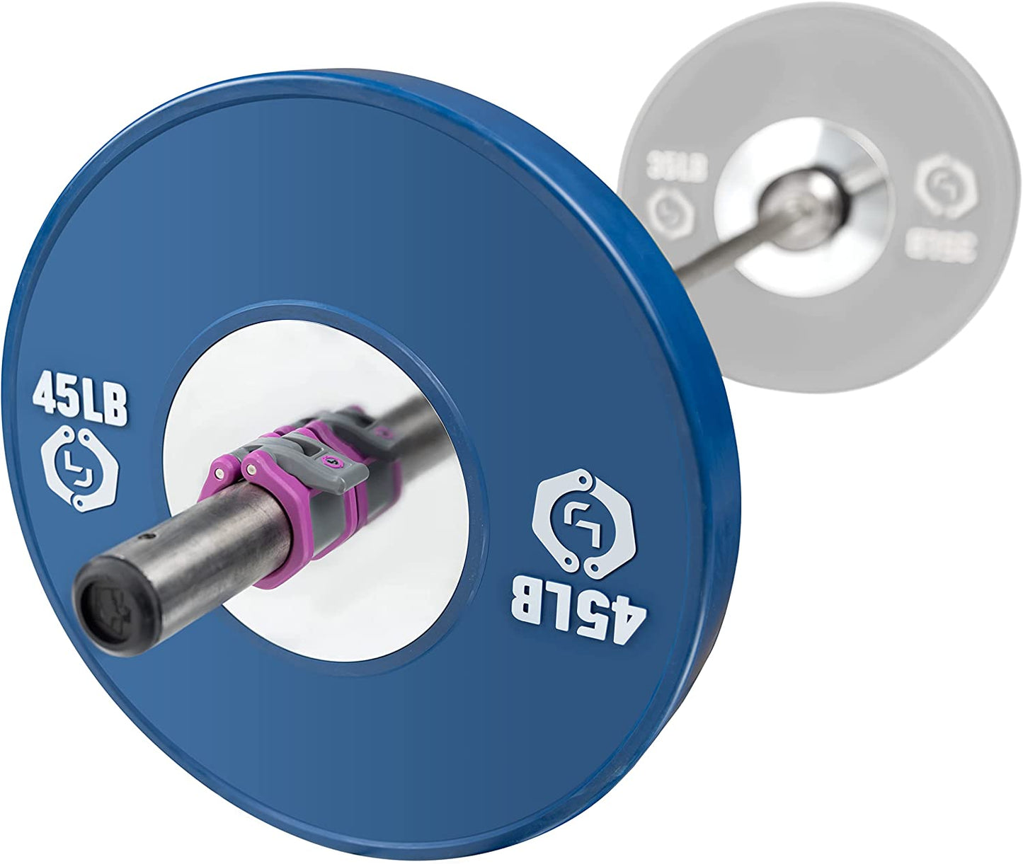 HEX Olympic Barbell Clamps 2 Pcs – Heavy Duty Bar Clamps for 2” & 50Mm Olympic Bars – Secure Weight Bar Clamps for Strength Training & Home Gym Accessories – Purple