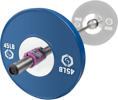 HEX Olympic Barbell Clamps 2 Pcs – Heavy Duty Bar Clamps for 2” & 50Mm Olympic Bars – Secure Weight Bar Clamps for Strength Training & Home Gym Accessories – Purple