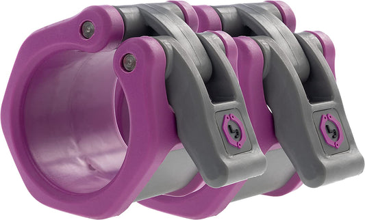 HEX Olympic Barbell Clamps 2 Pcs – Heavy Duty Bar Clamps for 2” & 50Mm Olympic Bars – Secure Weight Bar Clamps for Strength Training & Home Gym Accessories – Purple