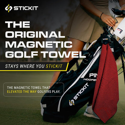 Magnetic Golf Towel - Ultra-Absorbent with Waffle Weave Microfiber - Golf Towel with Magnet for Bags, Clubs & Carts - Removes Dirt, Grass, & Debris from Club Face - 29” X 29” (Gray)