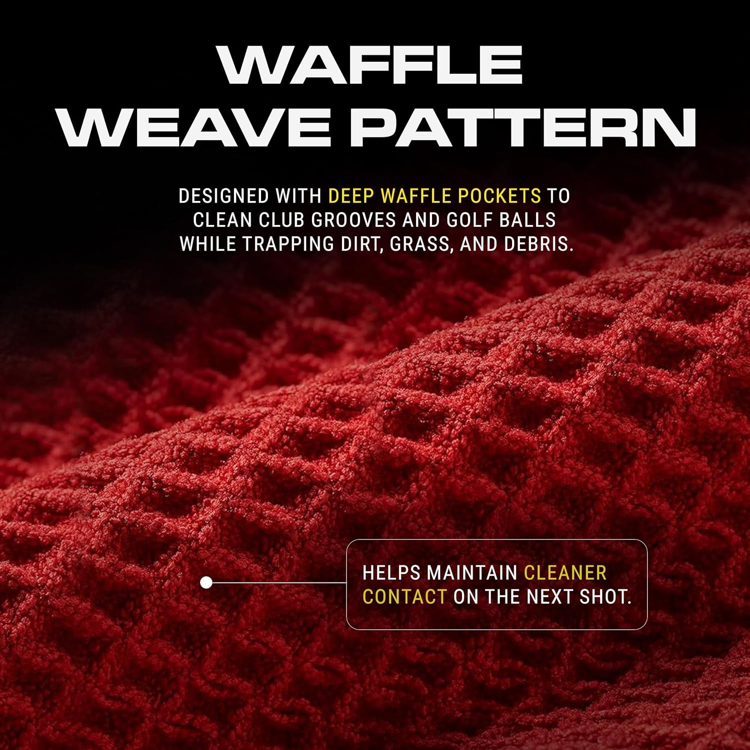 Magnetic Golf Towel - Ultra-Absorbent with Waffle Weave Microfiber - Golf Towel with Magnet for Bags, Clubs & Carts - Removes Dirt, Grass, & Debris from Club Face - 29” X 29” (Gray)