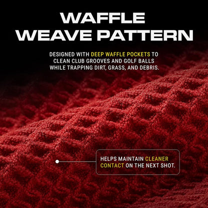 Magnetic Golf Towel - Ultra-Absorbent with Waffle Weave Microfiber - Golf Towel with Magnet for Bags, Clubs & Carts - Removes Dirt, Grass, & Debris from Club Face - 29” X 29” (Gray)